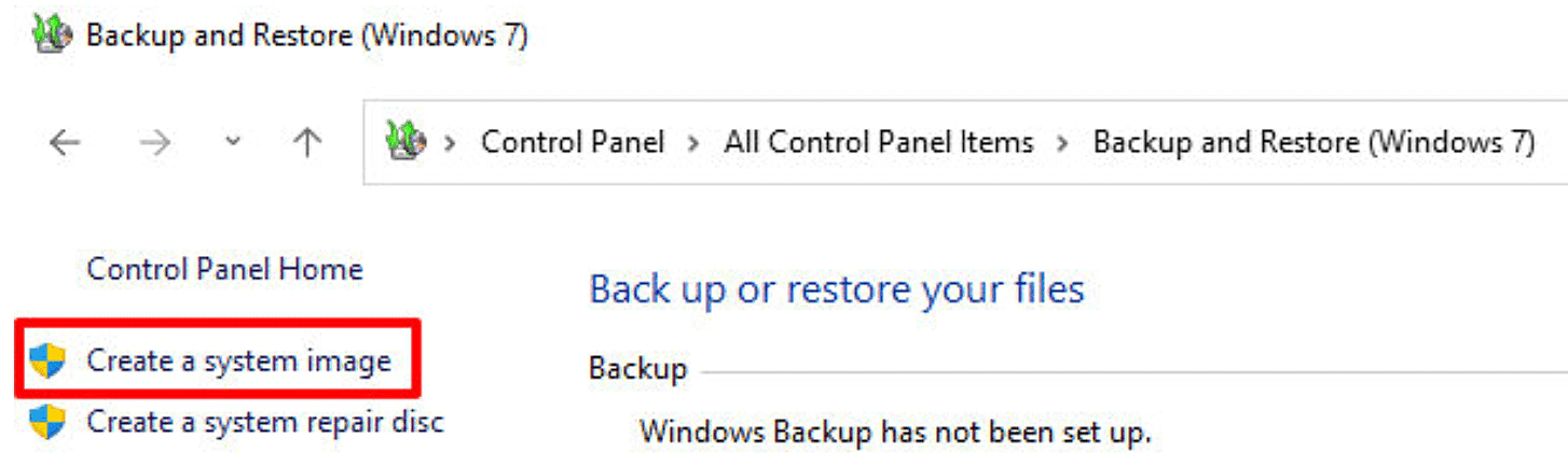Create System Image