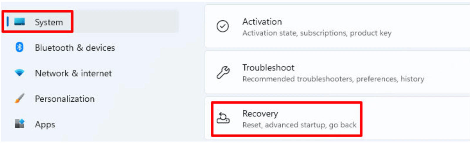 How to factory reset a Windows 11 PC Open ‘Settings then go to ‘System on the left and scroll down to ‘Recovery Open ‘Settings then go to ‘System on the left and scroll down to ‘Recovery